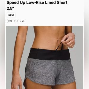 Lululemon Speed Up Low-Rise Lined Short
